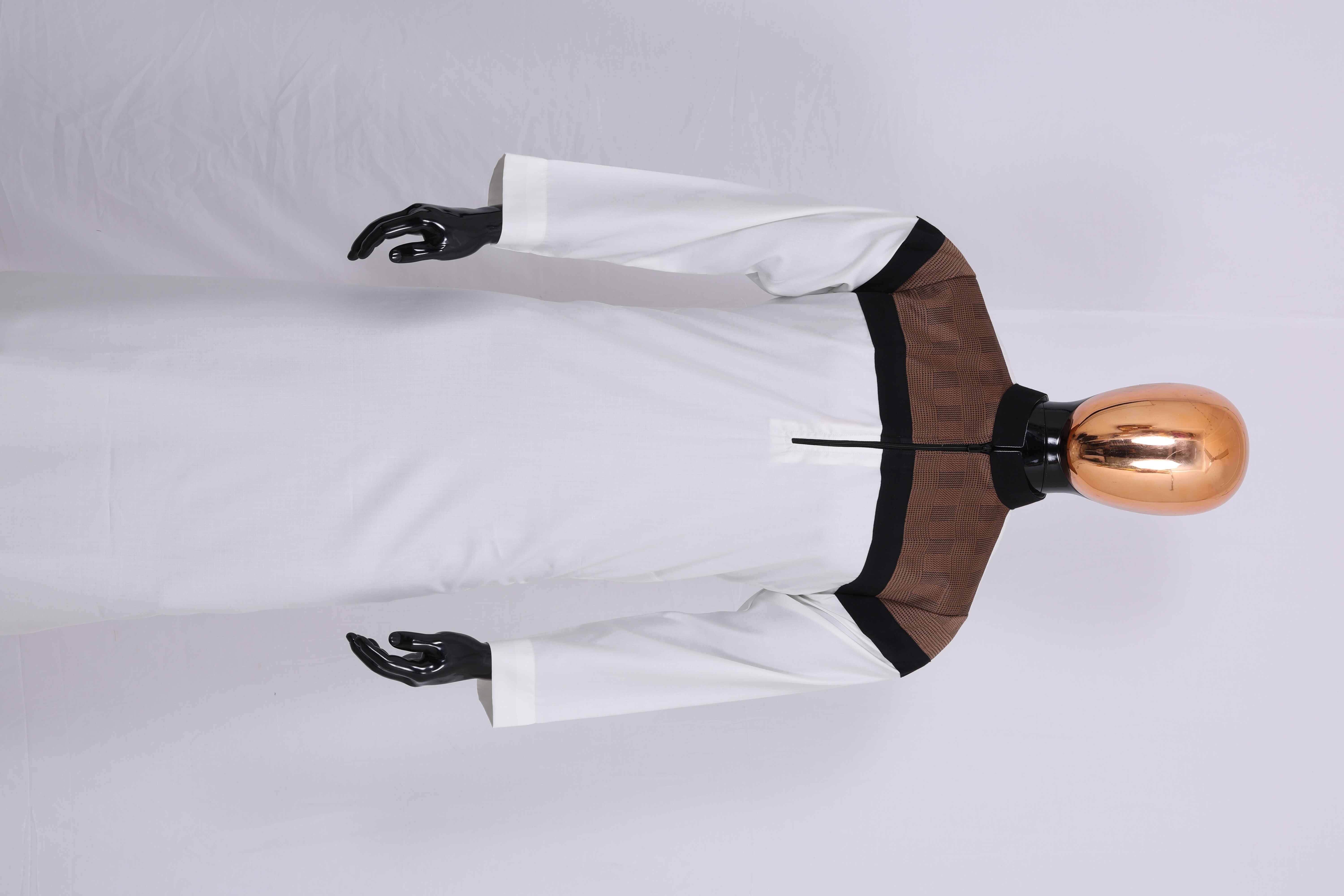 MT 9432 Prestige Cotton-Hosiery Contrast Thobe